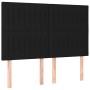 Cabeceros 4 unidades tela negro 72x5x78/88 cm de , Cabeceros y pies de cama - Ref: Foro24-3116570, Precio: 97,67 €, Descuento: %