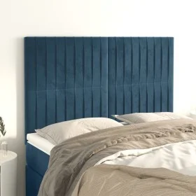 Cabeceros 4 unidades terciopelo azul oscuro 72x5x78/88 cm de , Cabeceros y pies de cama - Ref: Foro24-3116622, Precio: 112,84...