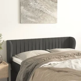 Dark gray velvet headboard 147x23x78/88 cm by , Headboards and footboards - Ref: Foro24-3117431, Price: 72,43 €, Discount: %