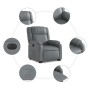 Sillón reclinable elevable eléctrico de cuero sintético gris en Sillones | Comprar online en Foru.es