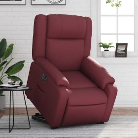 Sillón elevable eléctrico cuero artificial rojo tinto en Sillones | Comprar online en Foru.es