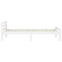 Estructura de cama de madera maciza de pino blanca 100x200 cm de vidaXL, Camas y somieres - Ref: Foro24-322069, Precio: 145,7...