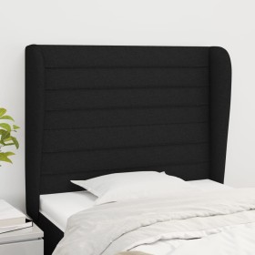 Cabecero con orejas de tela negro 83x23x118/128 cm de , Cabeceros y pies de cama - Ref: Foro24-3118072, Precio: 82,95 €, Desc...