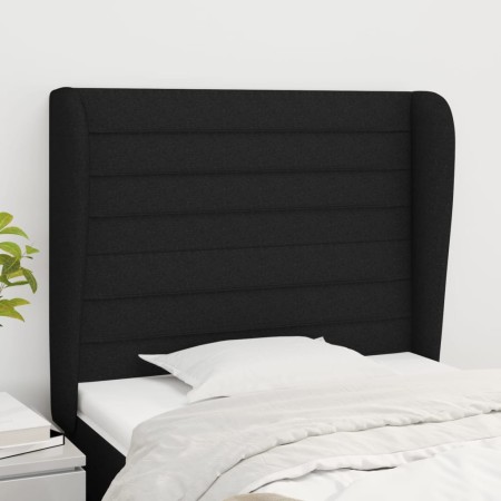 Cabecero con orejas de tela negro 83x23x118/128 cm de , Cabeceros y pies de cama - Ref: Foro24-3118072, Precio: 82,95 €, Desc...