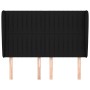 Cabecero con orejas de tela negro 147x23x118/128 cm de , Cabeceros y pies de cama - Ref: Foro24-3118194, Precio: 113,66 €, De...