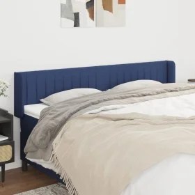 Cabecero de tela azul 203x16x78/88 cm de , Cabeceros y pies de cama - Ref: Foro24-3119034, Precio: 67,83 €, Descuento: %