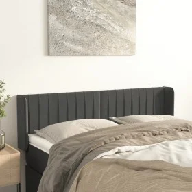 Dark gray velvet headboard 147x16x78/88 cm by , Headboards and footboards - Ref: Foro24-3119055, Price: 72,15 €, Discount: %