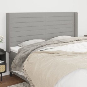 Cabecero con orejas de tela gris claro 163x16x118/128 cm de , Cabeceros y pies de cama - Ref: Foro24-3119726, Precio: 124,52 ...