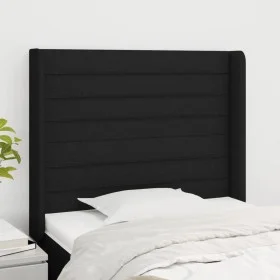 Cabecero con orejas de tela negro 83x16x118/128 cm de , Cabeceros y pies de cama - Ref: Foro24-3119696, Precio: 89,70 €, Desc...