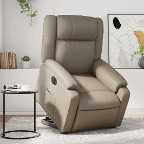 Sillón elevable eléctrico cuero artificial capuchino en Sillones | Comprar online en Foru.es