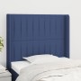 Cabecero con orejas de tela azul 83x16x118/128 cm de , Cabeceros y pies de cama - Ref: Foro24-3119798, Precio: 73,19 €, Descu...