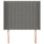 Headboard with dark gray fabric ears 83x16x118/128 cm by , Headboards and footboards - Ref: Foro24-3119793, Price: 72,75 €, D...