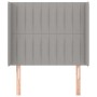 Cabecero con orejas de tela gris claro 103x16x118/128 cm de , Cabeceros y pies de cama - Ref: Foro24-3119808, Precio: 63,69 €...