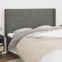 Cabecero con orejas de tela gris oscuro 203x16x118/128 cm de , Cabeceros y pies de cama - Ref: Foro24-3119841, Precio: 105,77...