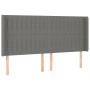 Cabecero con orejas de tela gris oscuro 203x16x118/128 cm de , Cabeceros y pies de cama - Ref: Foro24-3119841, Precio: 105,77...