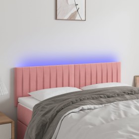 Cabecero con LED de terciopelo rosa 144x5x78/88 cm de , Cabeceros y pies de cama - Ref: Foro24-3121903, Precio: 68,56 €, Desc...