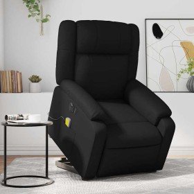 Sillón de masaje elevable eléctrico cuero sintético negro en Sillones | Comprar online en Foru.es