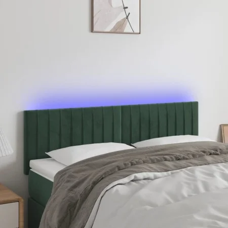 Dark gray velvet headboard with LED 144x5x78/88 cm by , Headboards and footboards - Ref: Foro24-3121901, Price: 64,65 €, Disc...