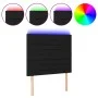 Headboard with LED lights black fabric 80x5x118/128 cm by , Headboards and footboards - Ref: Foro24-3122540, Price: 80,02 €, ...