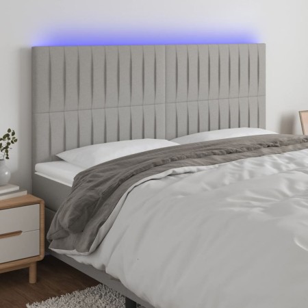 Cabecero con luces LED tela gris claro 200x5x118/128 cm de , Cabeceros y pies de cama - Ref: Foro24-3122684, Precio: 103,82 €...