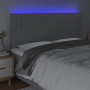 Cabecero con luces LED tela gris claro 200x5x118/128 cm de , Cabeceros y pies de cama - Ref: Foro24-3122684, Precio: 103,82 €...