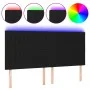 Headboard with LED lights black fabric 200x5x118/128 cm by , Headboards and footboards - Ref: Foro24-3122686, Price: 107,67 €...