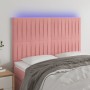 Cabecero con luces LED terciopelo rosa 144x5x118/128 cm de , Cabeceros y pies de cama - Ref: Foro24-3122715, Precio: 125,86 €...