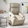 Sillón de masaje elevable eléctrico cuero sintético crema en Sillones | Comprar online en Foru.es