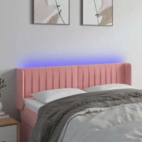 Kopfteil aus rosa Samt mit LED 147x16x78/88 cm von , Kopf- und Fußteile - Ref: Foro24-3123527, Preis: 77,10 €, Rabatt: %