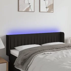 Cabecero con LED de tela negro 147x16x78/88 cm de , Cabeceros y pies de cama - Ref: Foro24-3123474, Precio: 64,89 €, Descuent...