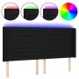 Black fabric headboard with LED 163x16x118/128 cm by , Headboards and footboards - Ref: Foro24-3124196, Price: 148,23 €, Disc...