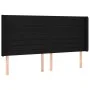 Black fabric headboard with LED 163x16x118/128 cm by , Headboards and footboards - Ref: Foro24-3124196, Price: 148,23 €, Disc...