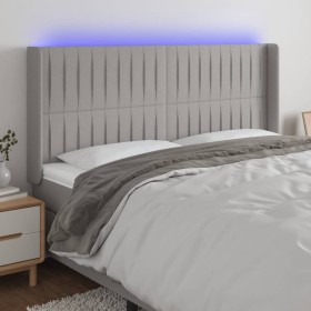 Cabecero con LED de tela gris claro 203x16x118/128 cm de , Cabeceros y pies de cama - Ref: Foro24-3124308, Precio: 116,72 €, ...