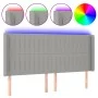 Hellgraues Stoffkopfteil mit LED 203x16x118/128 cm von , Kopf- und Fußteile - Ref: Foro24-3124308, Preis: 121,02 €, Rabatt: %