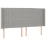 Hellgraues Stoffkopfteil mit LED 203x16x118/128 cm von , Kopf- und Fußteile - Ref: Foro24-3124308, Preis: 121,02 €, Rabatt: %