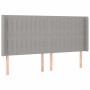 Cabecero con LED de tela gris claro 163x16x118/128 cm de , Cabeceros y pies de cama - Ref: Foro24-3124292, Precio: 125,07 €, ...