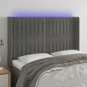 Cabecero con LED de terciopelo gris claro 147x16x118/128 cm de , Cabeceros y pies de cama - Ref: Foro24-3124334, Precio: 135,...