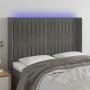 Cabecero con LED de terciopelo gris claro 147x16x118/128 cm de , Cabeceros y pies de cama - Ref: Foro24-3124334, Precio: 135,...