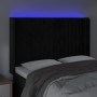Cabecero con LED de terciopelo negro 147x16x118/128 cm de , Cabeceros y pies de cama - Ref: Foro24-3124336, Precio: 123,54 €,...