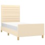 Estructura de cama con cabecero de tela color crema 80x200 cm de , Camas y somieres - Ref: Foro24-3125095, Precio: 153,97 €, ...