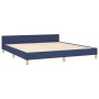 Estructura de cama con cabecero de tela azul 160x200 cm de , Camas y somieres - Ref: Foro24-3125152, Precio: 219,47 €, Descue...