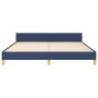 Estructura de cama con cabecero de tela azul 160x200 cm de , Camas y somieres - Ref: Foro24-3125152, Precio: 219,47 €, Descue...