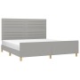 Estructura de cama con cabecero tela gris claro 160x200 cm de , Camas y somieres - Ref: Foro24-3125146, Precio: 220,97 €, Des...