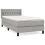 Cama box spring con colchón tela gris claro 90x190 cm de vidaXL, Camas y somieres - Ref: Foro24-3129913, Precio: 310,32 €, De...