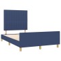 Estructura de cama con cabecero de tela azul 120x200 cm de , Camas y somieres - Ref: Foro24-3125209, Precio: 166,56 €, Descue...