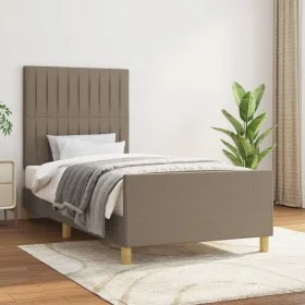 Estructura de cama con cabecero de tela gris taupe 100x200 cm de , Camas y somieres - Ref: Foro24-3125199, Precio: 127,80 €, ...