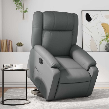 Sillón de masaje elevable eléctrico cuero sintético gris en Sillones | Comprar online en Foru.es