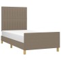 Estructura de cama con cabecero de tela gris taupe 100x200 cm de , Camas y somieres - Ref: Foro24-3125199, Precio: 125,68 €, ...