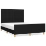 Estructura de cama con cabecero de tela negro 140x200 cm de , Camas y somieres - Ref: Foro24-3125221, Precio: 211,71 €, Descu...