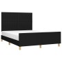 Estructura de cama con cabecero de tela negro 140x200 cm de , Camas y somieres - Ref: Foro24-3125221, Precio: 211,71 €, Descu...